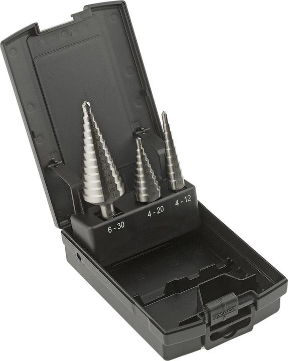 Actual product image Exact HSS step drill bit set 3 pieces 6 (4 - 20, 6 - 30, 4 - 12)