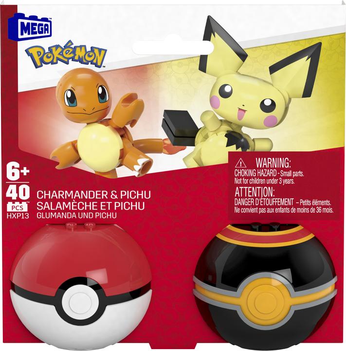 Produktbild Pokémon Bauset Poké Ball Collection: Glumanda & Pichu