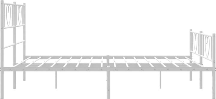Produktbild VidaXL Bettgestell Kopfteil Fussteil Metallbett Bett Doppelbett Weiss 120x190cm (120 x 190 cm)