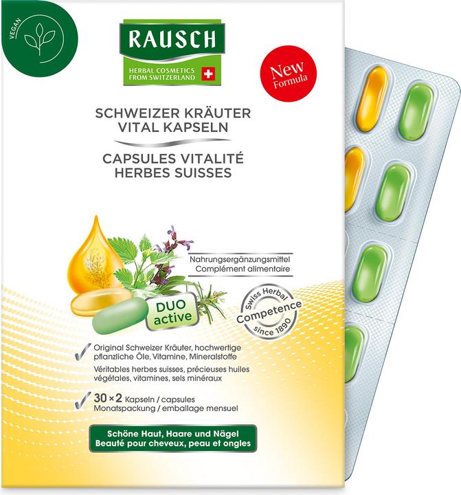 Rausch Swiss herbal vitality capsules (60 Piece, Capsules, 90 g)