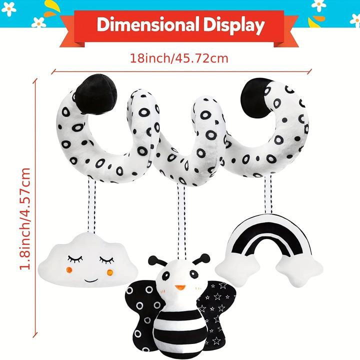 Immagine prodotto Activity Board Seggiolino giocattolo per bambini, carrozzina a spirale per bambini, bianco e nero ad alto contrasto