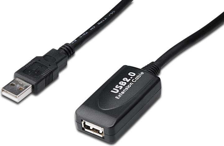 Produktbild Digitus USB 2.0 Repeater Kabel USB A male / A female Länge 15m (15 m, USB 2.0)