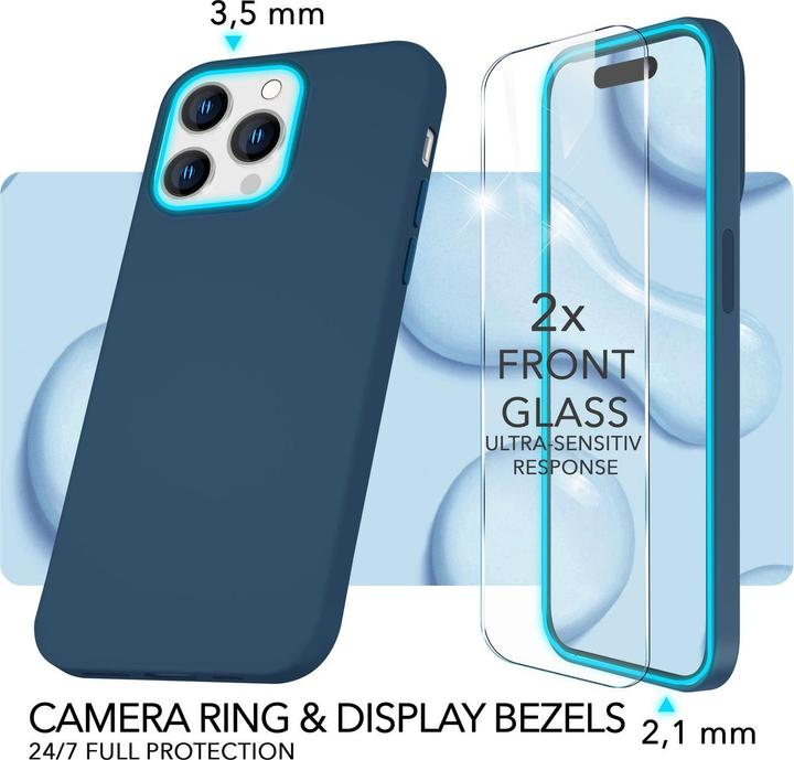 Produktbild Nalia Liquid Silikon Hülle mit MagSafe Funktion & 2x Display Schutzglas (Apple iPhone 14 Pro Max)