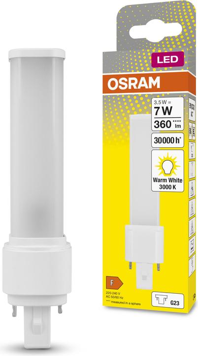 Actual product image Osram Dulux S (G23, 3.50 W, 360 lm, 1 x, F)