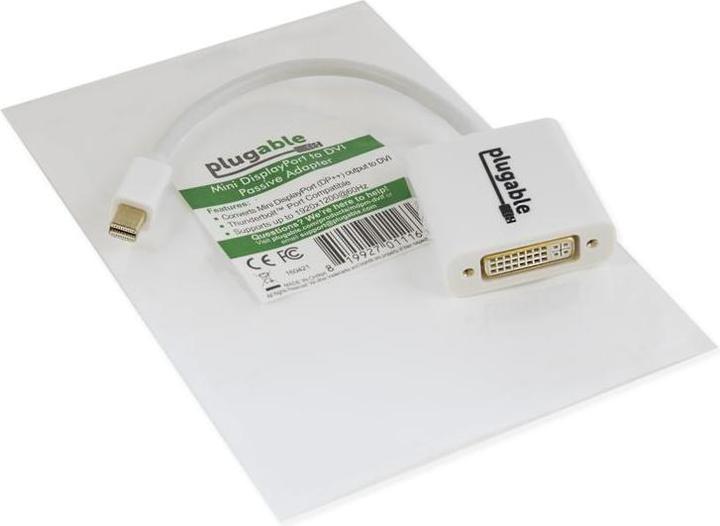 Actual product image Plugable Mini DP (TBT 2) to DVI Adapter (DVI, Mini DP)