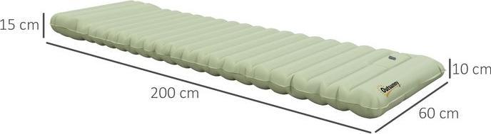 Produktbild Swisshandel24 Luftmatratze, Campingmatte, wasserabweisend, reissfest, mit Fusspumpe, Nylon, 200Lx60Bx10Hcm, Grün