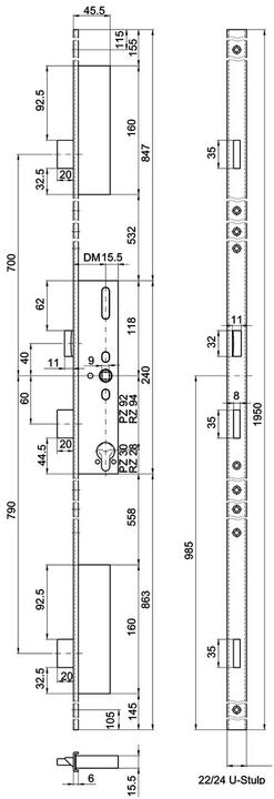 MSL Multipoint locking devices FlipLock base 23421