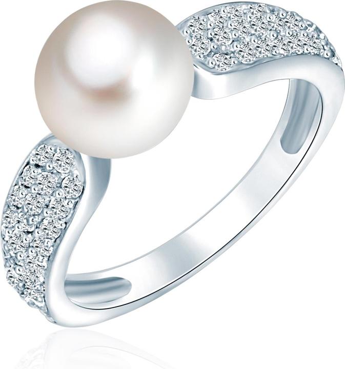 Valero Pearls Damen Sterling Silber Zirkonia Süsswasser-Zuchtperle silber - 2206