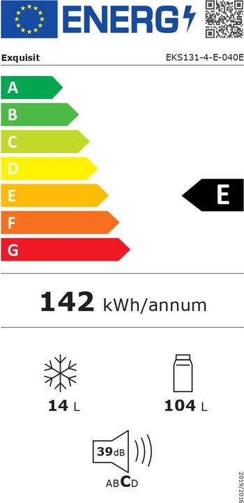 Energy Label Exquisit EKS131-4-E-040E Built-in refrigerator (118 l)