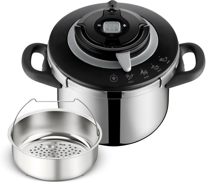 Tefal Clipso+ Chef 6L Schnellkochtopf (22 cm, Dampfkochtopf, Edelstahl)
