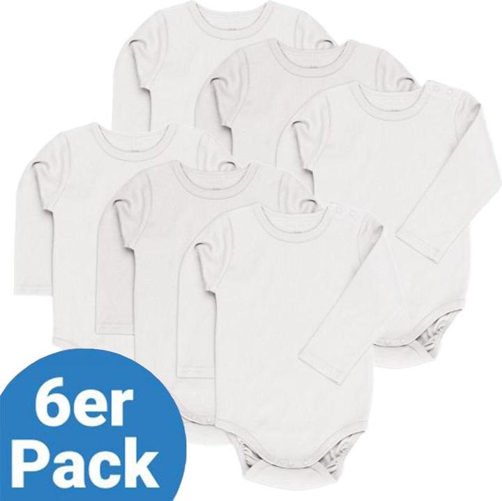 Produktbild La Loona LaLoona Baby-Bodys & Wickelbodys Body Langarm 6er Pack - Weiss - (80)