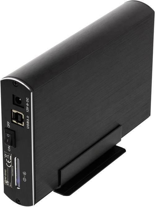 Produktbild Deltaco MAP-GD34U3 - HDD-Gehäuse - 3.5 Zoll - Serial ATA III - USB Konnektivität - Schwa (3.5")