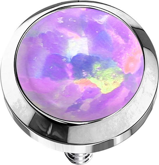 Produktbild Star Piercing Dermal Anchor silber mit Opal violett (Chirurgenstahl 316L)