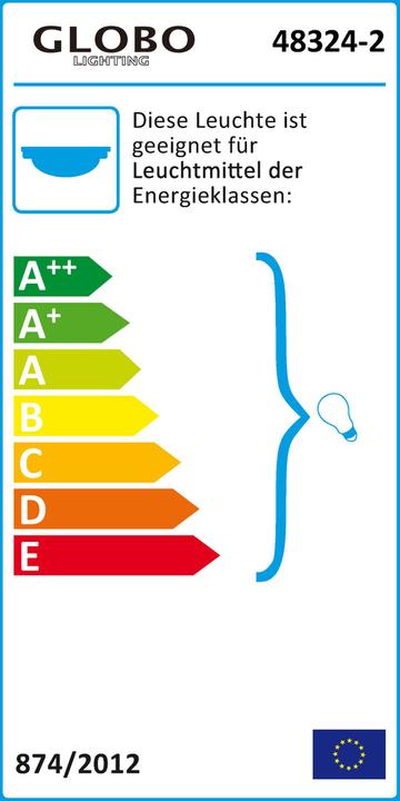 Energie-Label Globo Deckenleuchte Edison (E27)