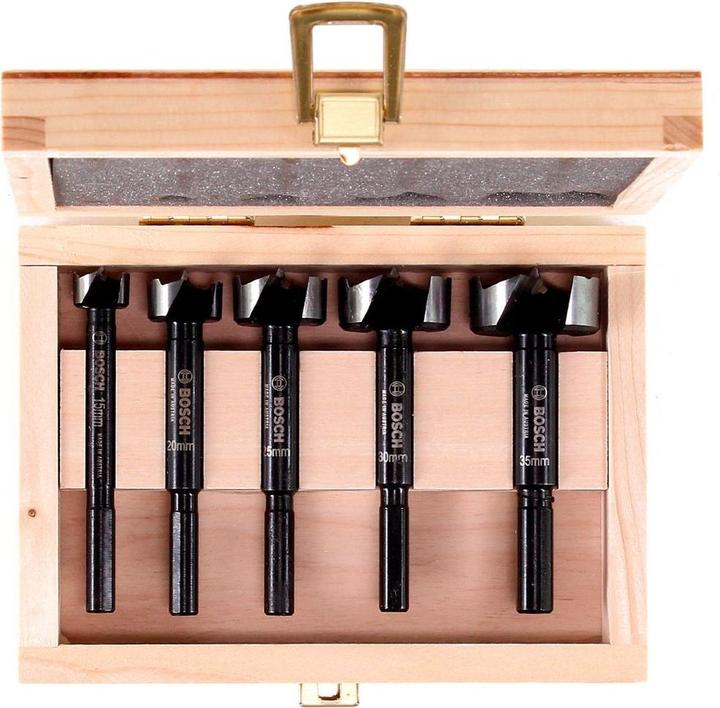Produktbild Bosch Professional Zubehör 5-tlg. Forstnerbohrer-Set, 15–35 mm (35 mm, 25 mm, 20 mm, 15 mm, 30 mm)