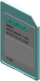 Actual product image Siemens SIMATIC S7 Micro Memory Card forS7-300/C7/ET 200 3 3V Nflash 512 KByt (0.00 GB, MMC)