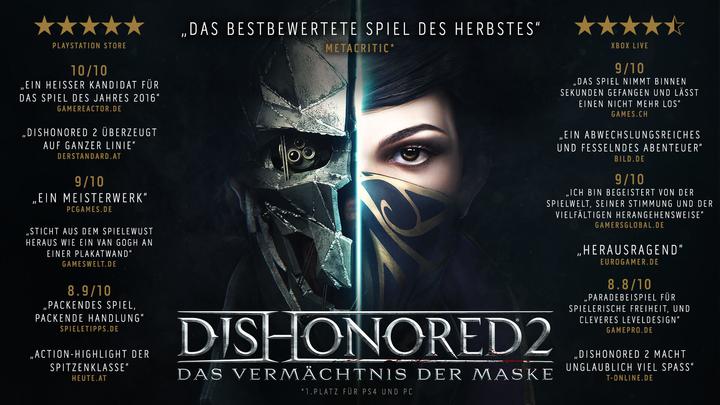 Produktbild Bethesda Dishonored 2: Das Vermächtnis der Maske (Windows, DE)