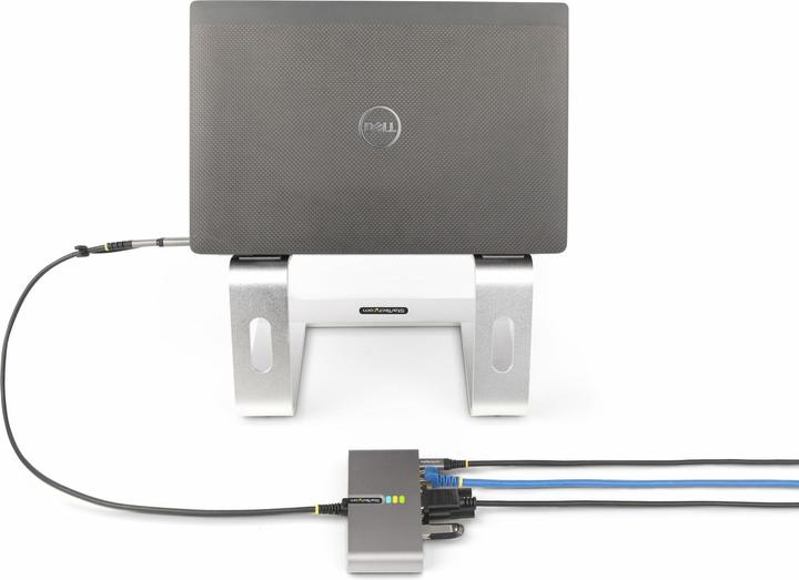 Image du produit StarTech com 5G2A1SGBB-USB-C-HUB, Avec fil, USB 3.2 Gen 1 (3.1 Gen 1) Type-C, 100 W, 10,100,1000,200 (USB-C, 2 Ports)