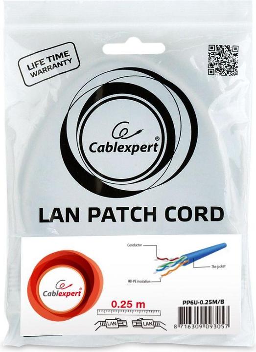 Image du produit Gembird Câble de raccordement (U/UTP, CAT6, 0.25 m)