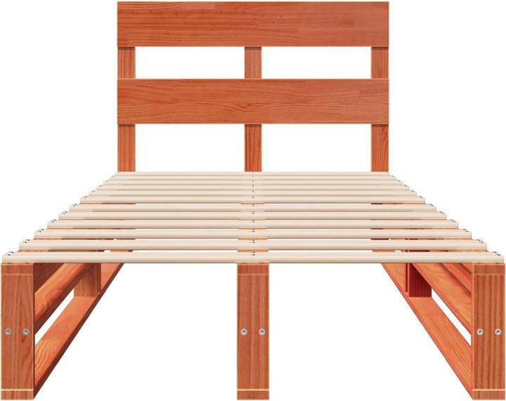 Actual product image VidaXL Solid wood bed Wooden bed Pallet bed with headboard 140x190cm pine (140 x 190 cm)