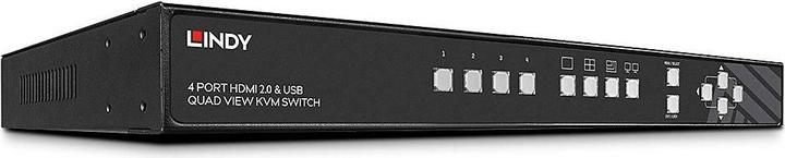 Actual product image Lindy 4 Port HDMI 4K Quad View KVM Switch Pro