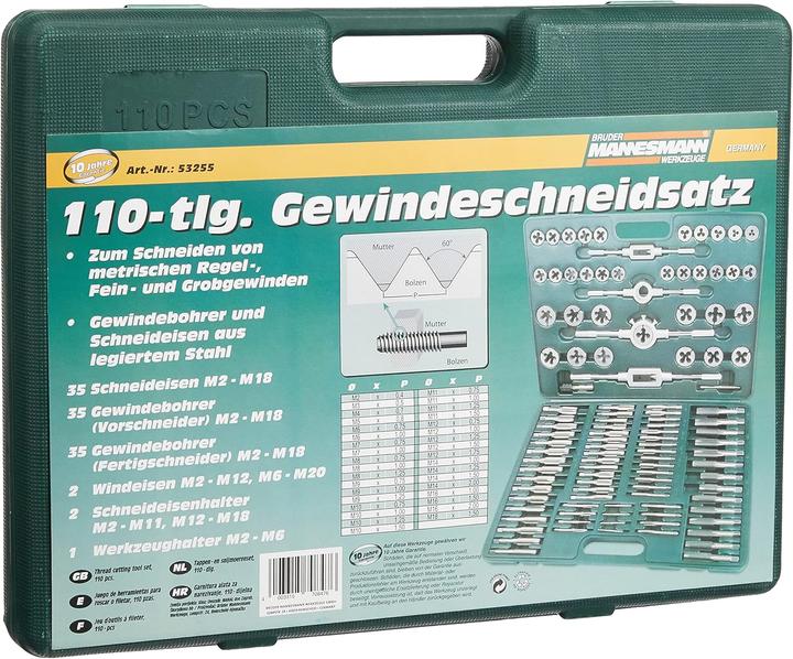 Actual product image Mannesmann Thread cutting set 110 pcs.