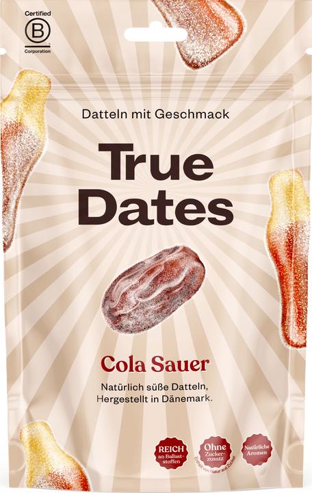 Produktbild True Gum True Dates – Saure Cola 100g, Produkttyp: Datteln (1 Stk., 100 g)