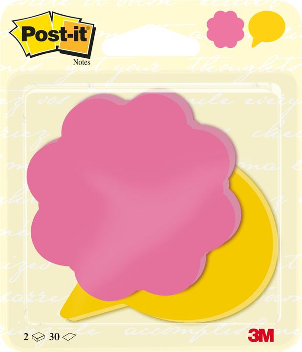 Post-it Blume und Sprechblase (2 x 11 x 13 cm)