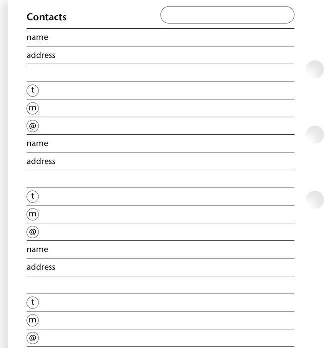 Produktbild Filofax Adressen Notizblatt (95 x 171 mm)