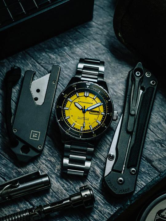 Actual product image Spinnaker SP-5099-33 Men's watch Hass Automatic Diver 43mm 30ATM (Diving watch, Rotating bezel left, 43 mm)