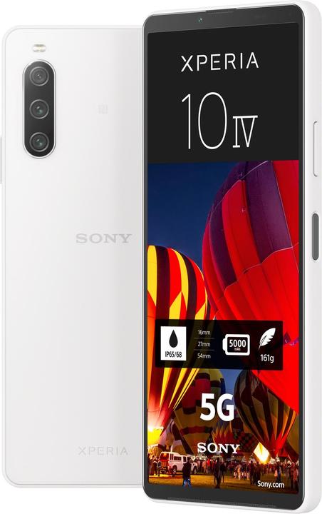 Immagine prodotto Sony Xperia 10 IV (128 GB, Bianco, 6", SIM + eSIM, 12 Mpx, 5G)