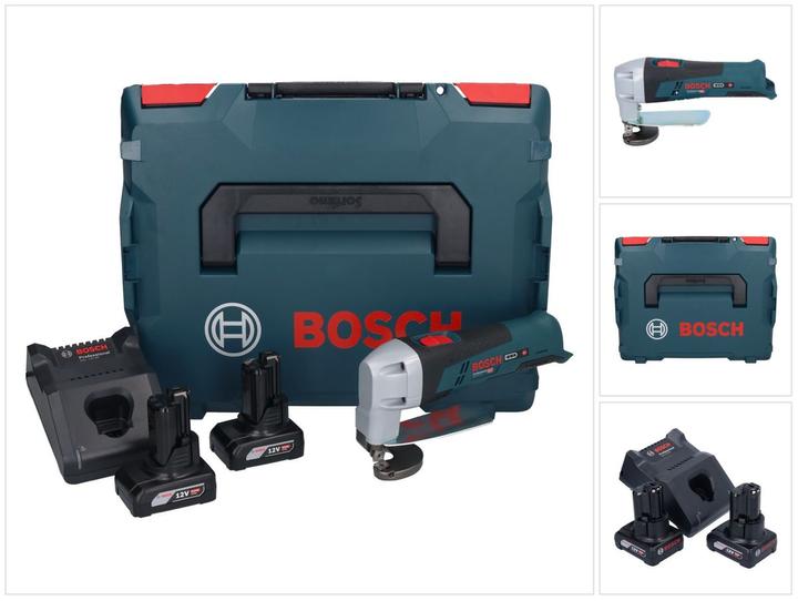 Actual product image Bosch Professional Bosch GSC 12V-13 Battery Sheet Metal Shears 12V with Hexagonal Key 12V + 2x Battery 6.0 Ah + Quick