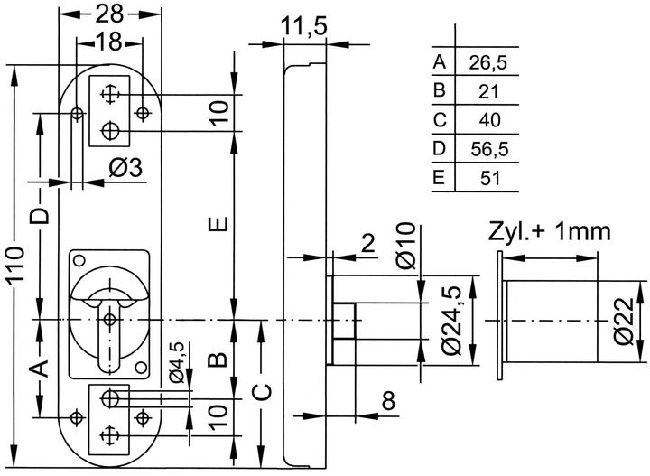 Actual product image Heusser Universal bar locks