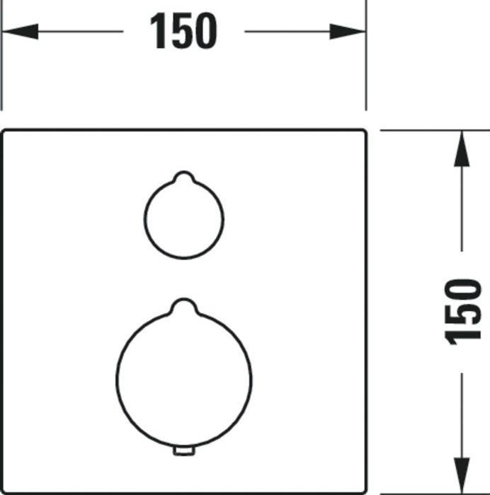 Image du produit Duravit Thermostat de baignoire C.1 UP avec robinet d'arrêt/inverseur carré chromé