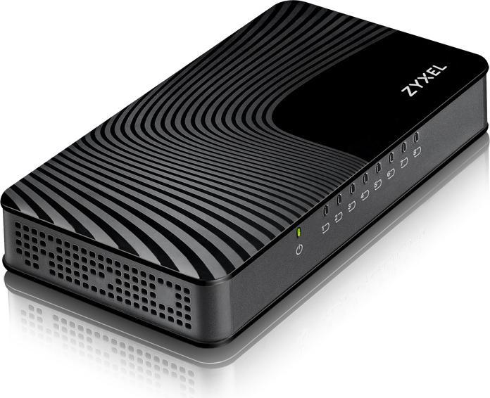 Produktbild Zyxel GS-108SV2 8-Port Desktop Gigabit Ethernet Media Switch für Desktop-Anwendungen (8 Ports)