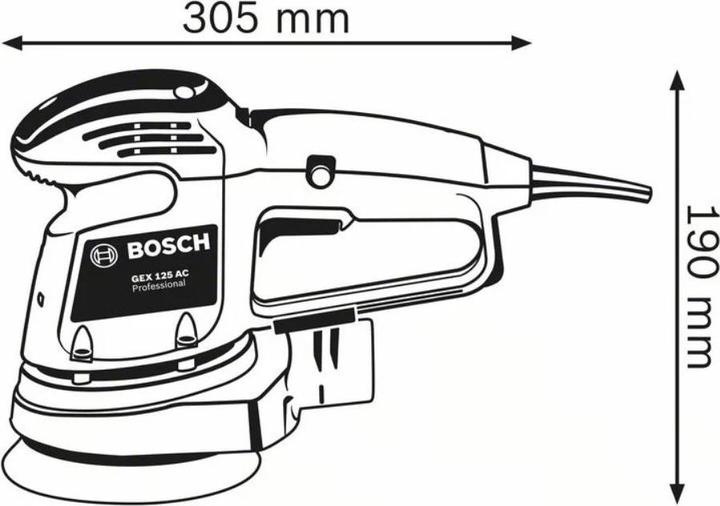 Actual product image Bosch Professional Random orbital sander GEX 34-125, sanding disc, 1 x paper dust bag, 1 x dust extraction pad. (Eccentric grinder, 340 W)