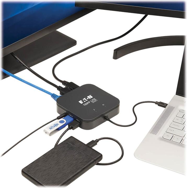 Produktbild Eaton Thunderbolt 3 Dualmonitor Docking Station 8K/30Hz DisplayPort 4K/60Hz HDMI USB 3.2 G (Thunderbolt, 4 Ports)
