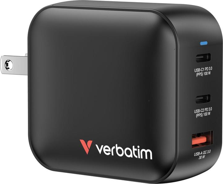 Actual product image Verbatim Mini GaN Charger 100W 3Port US/EU/UK ADP 32230 (100 W)