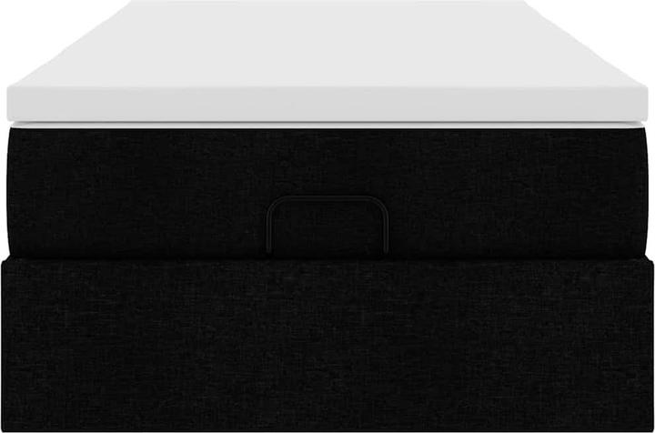 Image du produit VidaXL Ottoman-lit avec matelas Noir 140x200 cm Tissu (140 x 200)