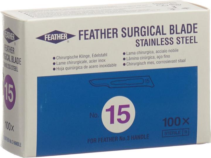 Feather Skalpellklingen steril Nummer 15, 100 Stück
