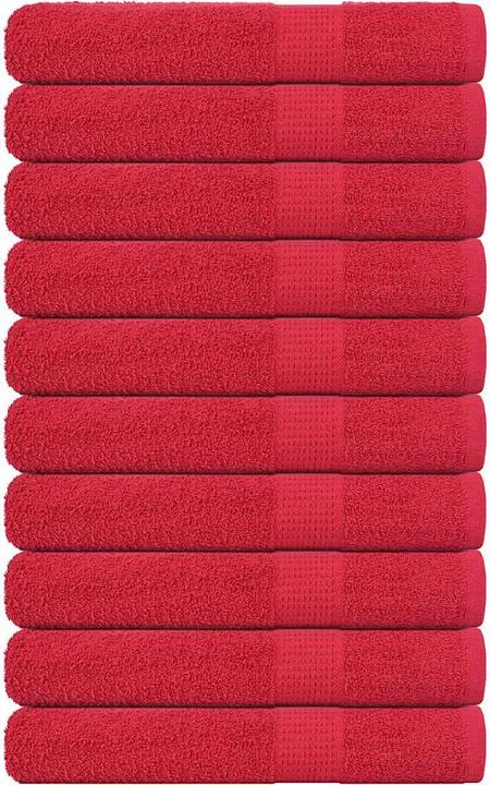 Produktbild VidaXL Handtücher 10 Stk. Rot 100x200 cm 360 g/m² 100% Baumwolle Strandtuch (100 x 200 cm)