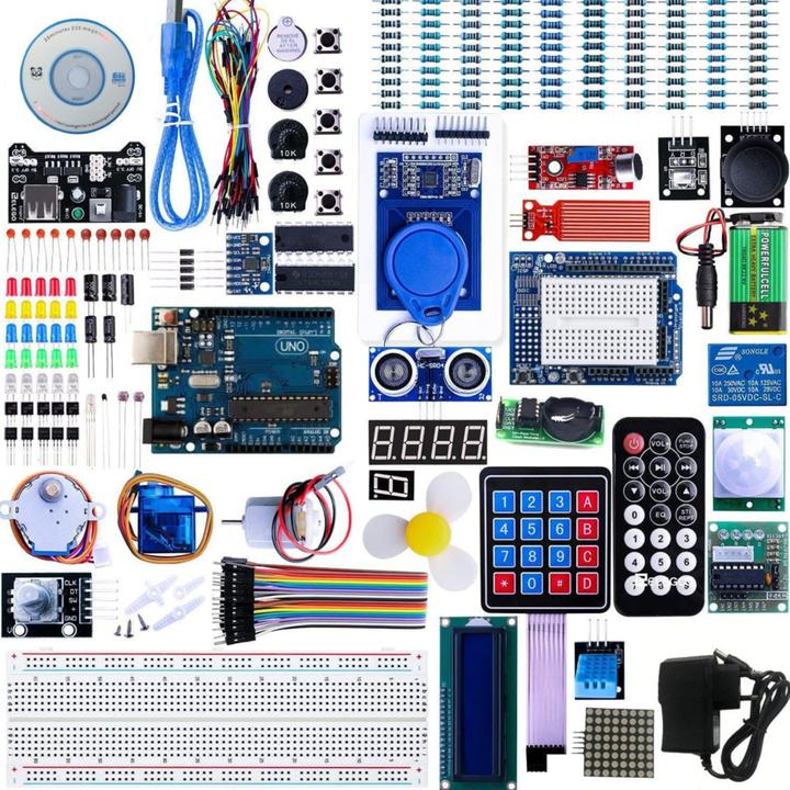 Apfelkiste Arduino UNO R3 Mikrocontroller Ultimate Starter Kit mit Aufbewahrungsbox - Bunt (200-tlg. Set)
