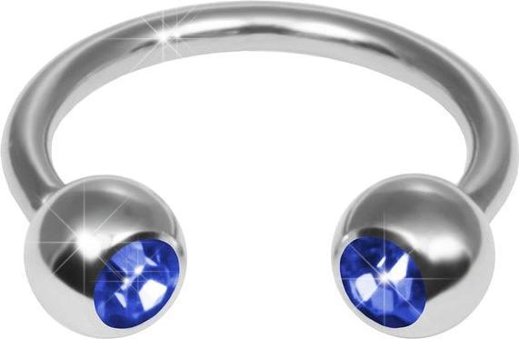 Actual product image Hermex Circular Barbell Piercing Stainless Steel with Zirconia - Blue (Stainless steel)