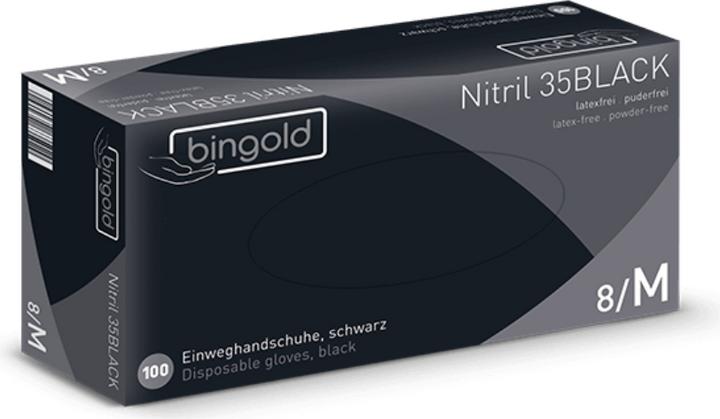 Bingold Nitril 35BLACK Schwarze Nitril Handschuhe - S / Schwarz (S)