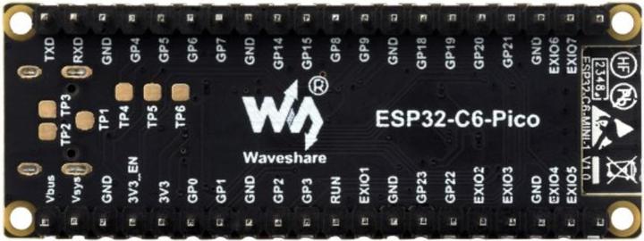 Produktbild WaveShare ESP32-C6 Pico Mini Entwicklungsboard mit Headers