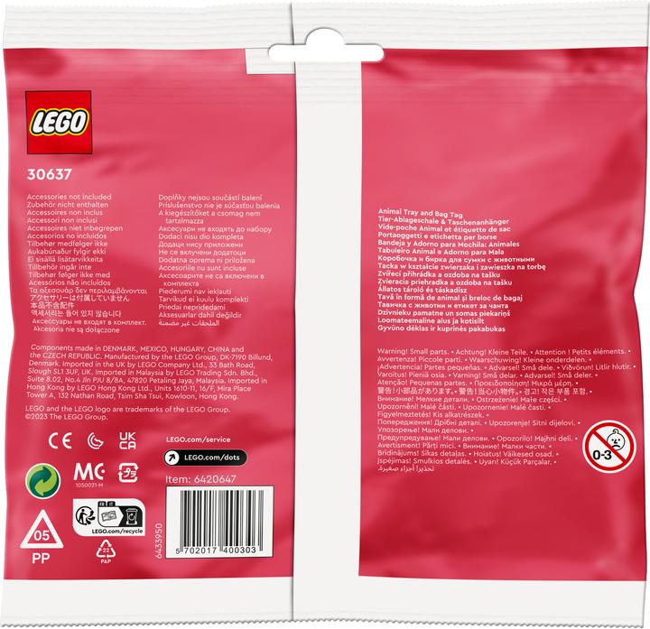 Image du produit LEGO Plateau pour animaux & étiquette de sac (30637, LEGO Dots)