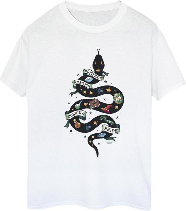 Actual product image Womens/Ladies Slytherin Sketch Cotton Boyfriend T-Shirt (XXL)