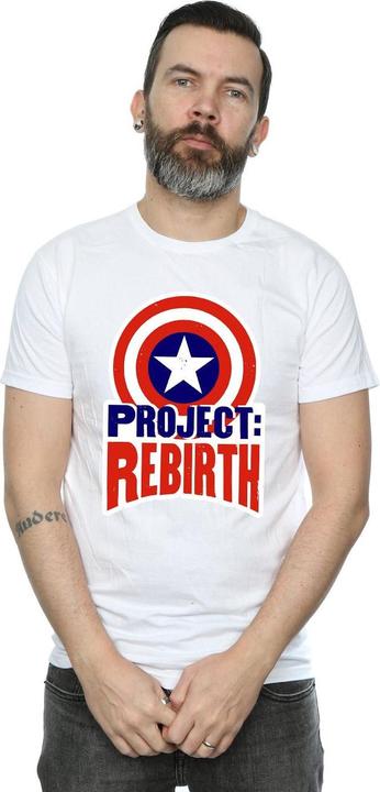 Actual product image Mens Captain America Project Rebirth T-Shirt (S)