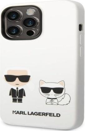 Actual product image Karl Lagerfeld Hard Cover Silicone Karl & Choupette White, for iPhone 14 Pro, KLHCP14LSSKCW (Apple iPhone 14 Pro)