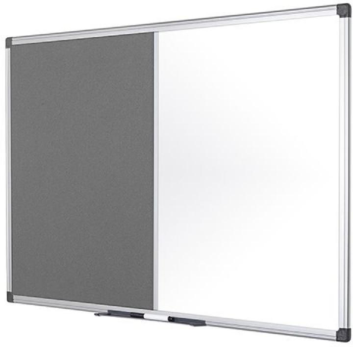 Productafbeelding Bi-Office Combinatiebord MAYA, gecombineerd prikbord en whiteboard, kurk of vilt, verschillende afmetingen (150 x 120 cm)
